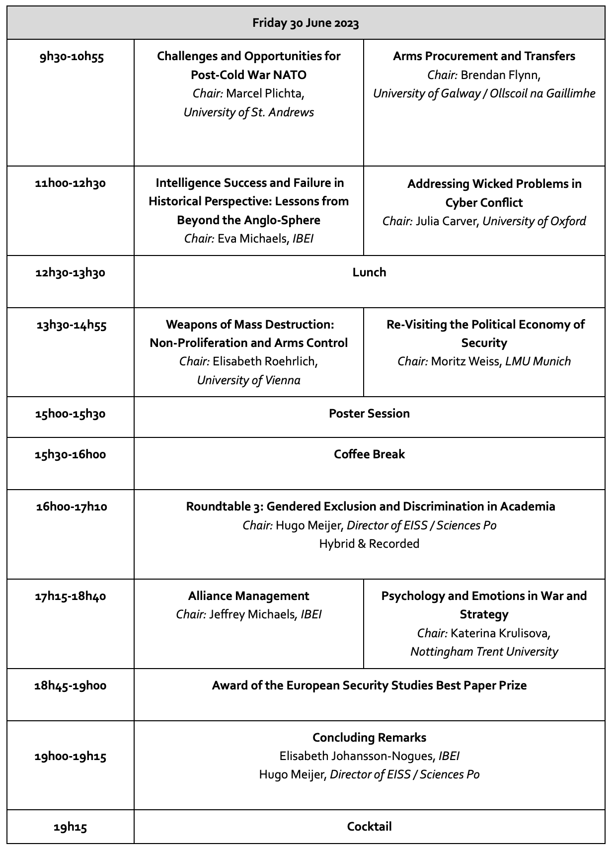 Day 2 of the 2023 EISS Annual Conference programme.